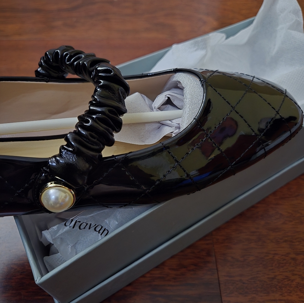 C.paravano Elegant Black Quilted Women's Flats Various Sizes - Picture 5 of 7